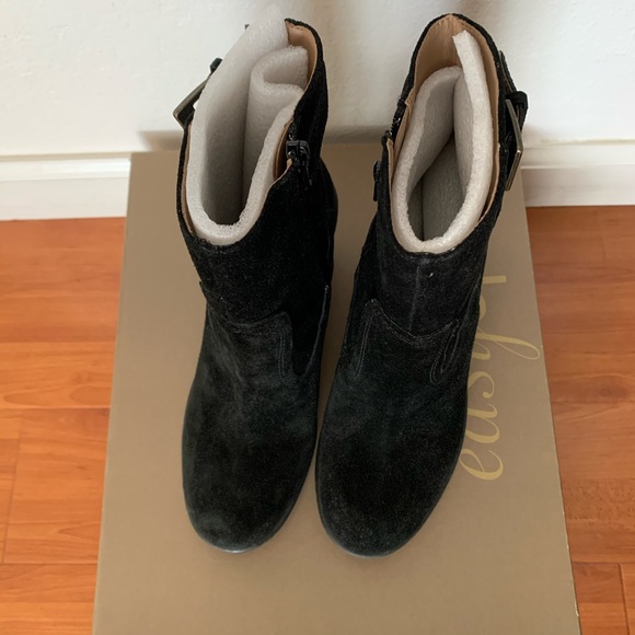 easy spirit black suede wedge bootie - Picture 3 of 5